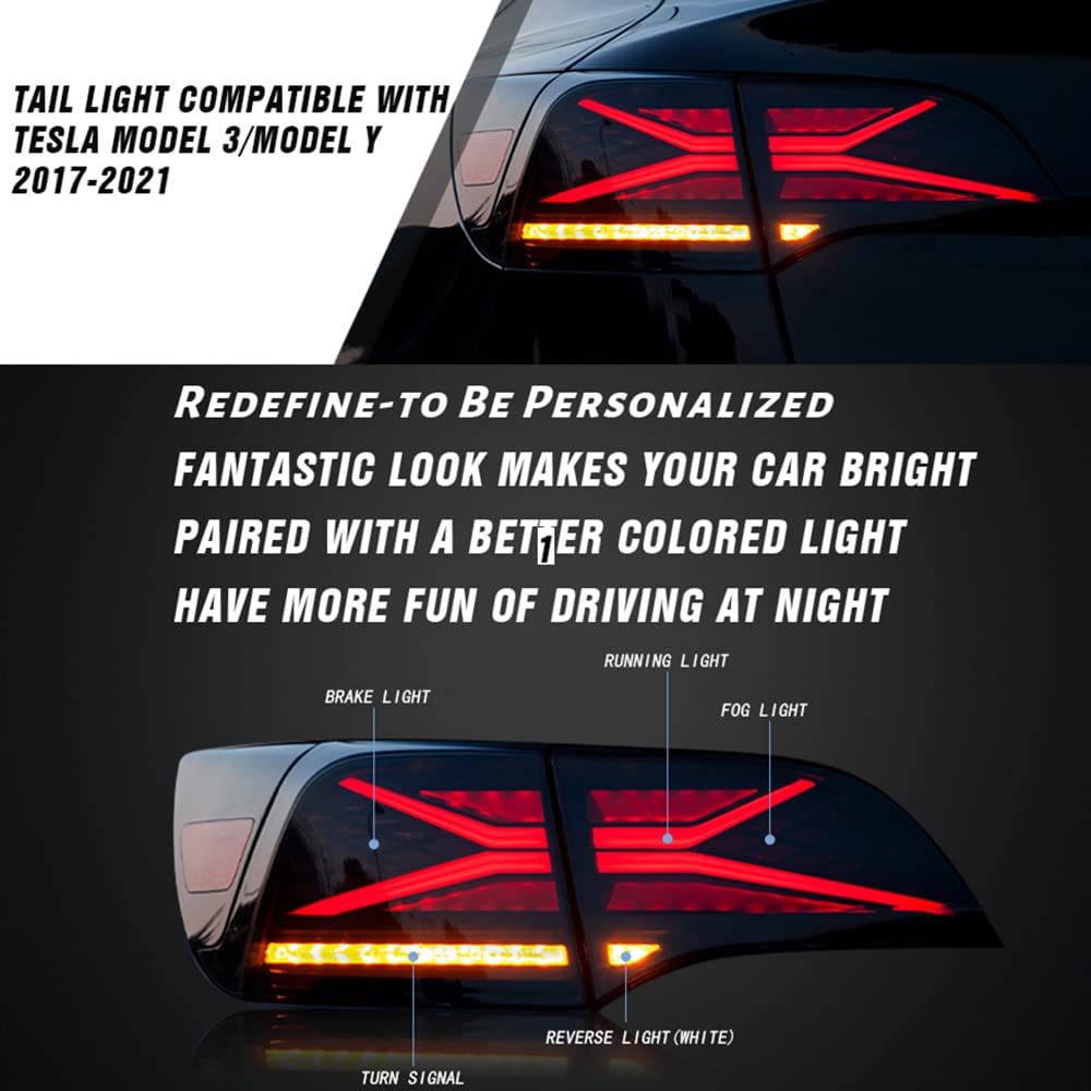 X-Treme Tail Light for Tesla Model 3/Y with RGB Control with App